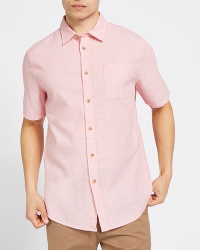 Regular Fit Linen Blend Solid Short-Sleeved Shirt thumbnail