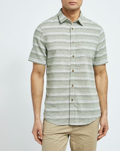 Regular Fit Linen Blend Short-Sleeved Shirt thumbnail