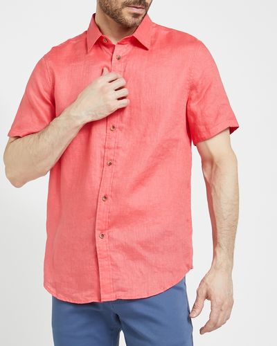 Regular Fit 100% Linen Solid Short-Sleeved Shirt thumbnail