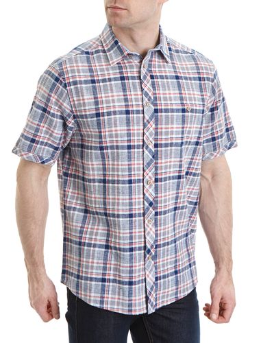 Regular Fit Short Sleeve Linen Blend Check Shirt thumbnail