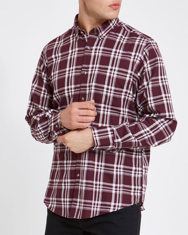 Regular Fit Long-Sleeved Lightweight Flannel Shirt