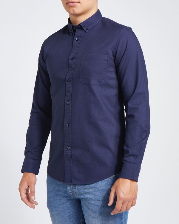 Regular Fit Long-Sleeved Oxford Solid Shirt
