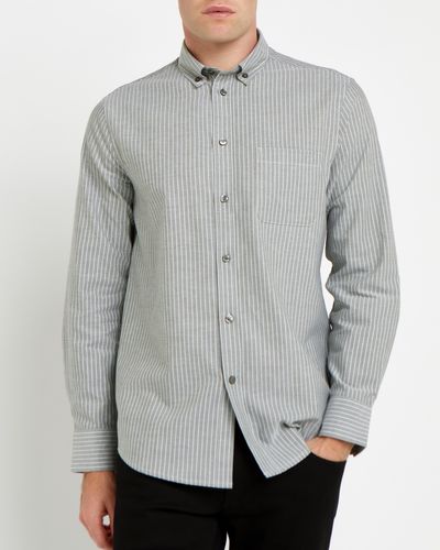 Regular Fit Long-Sleeved Striped Oxford Shirt