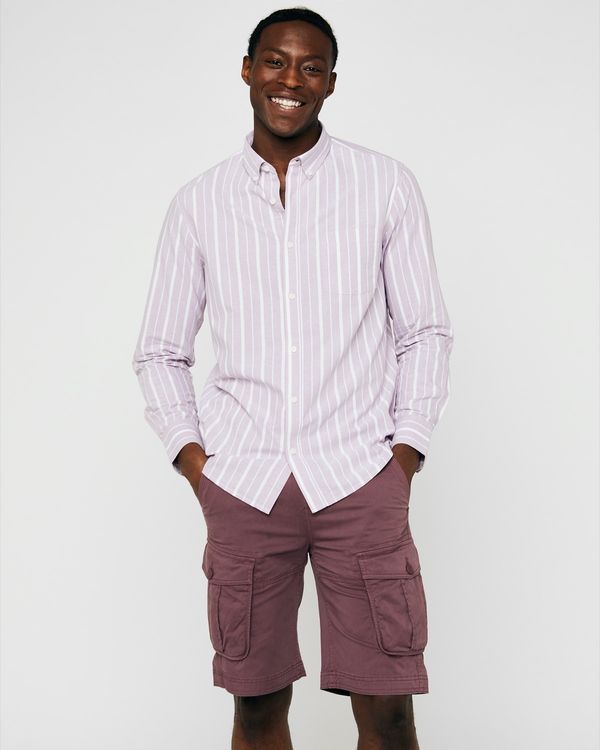 Regular Fit Long-Sleeved Striped Oxford Shirt