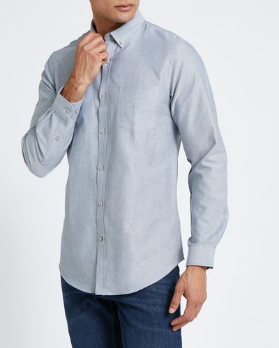 Slim Fit Long-Sleeved Oxford Solid Shirt