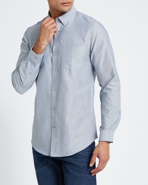 Slim Fit Long-Sleeved Cotton Oxford Shirt