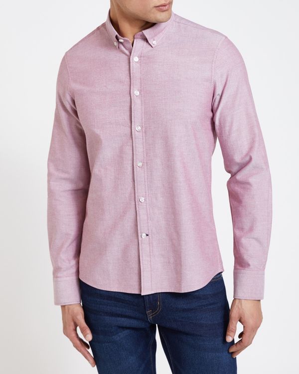 Slim Fit Long-Sleeved Cotton Oxford Shirt