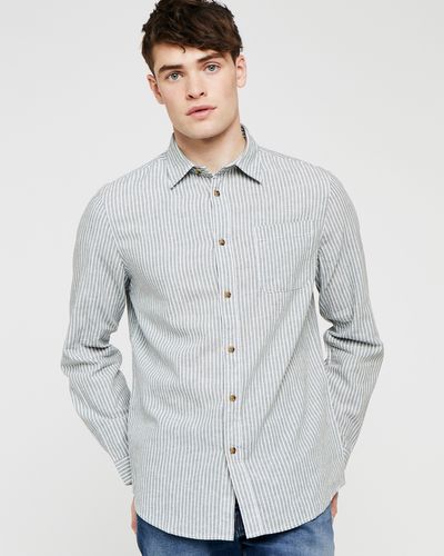 Regular Fit Linen Blend Stripe Long-Sleeved Shirt thumbnail