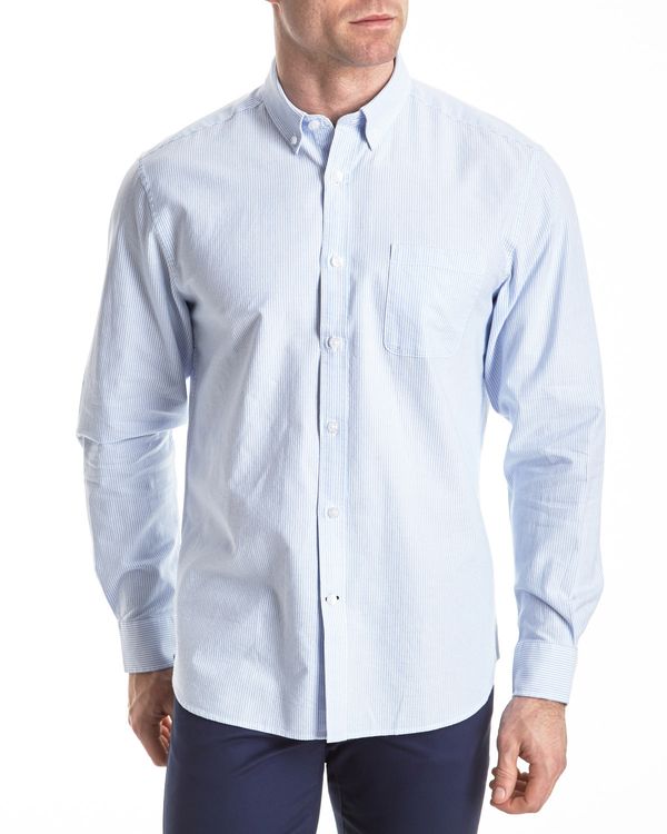 Regular Fit Long-Sleeved Oxford Striped Shirt