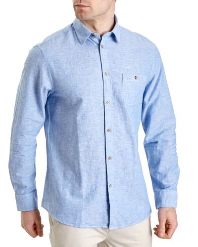 Regular Fit Long Sleeve Linen Blend Solid Shirt thumbnail