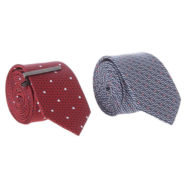 Slim Tie With Bar - Pack Of 2
