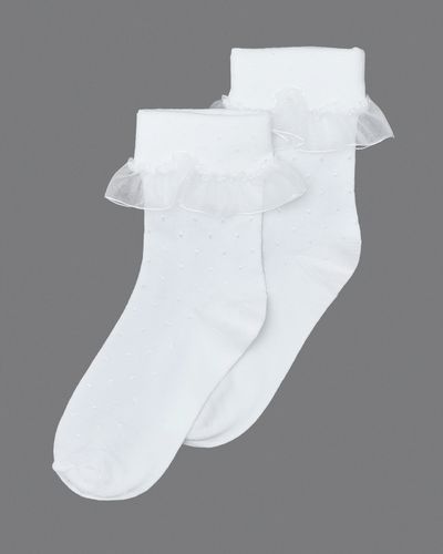 Paul Costelloe Living Ivory Frill Ankle Socks - Pack Of 2 thumbnail