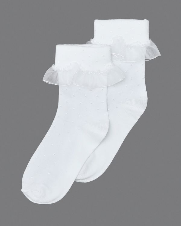 Paul Costelloe Living Ivory Frill Ankle Socks - Pack Of 2