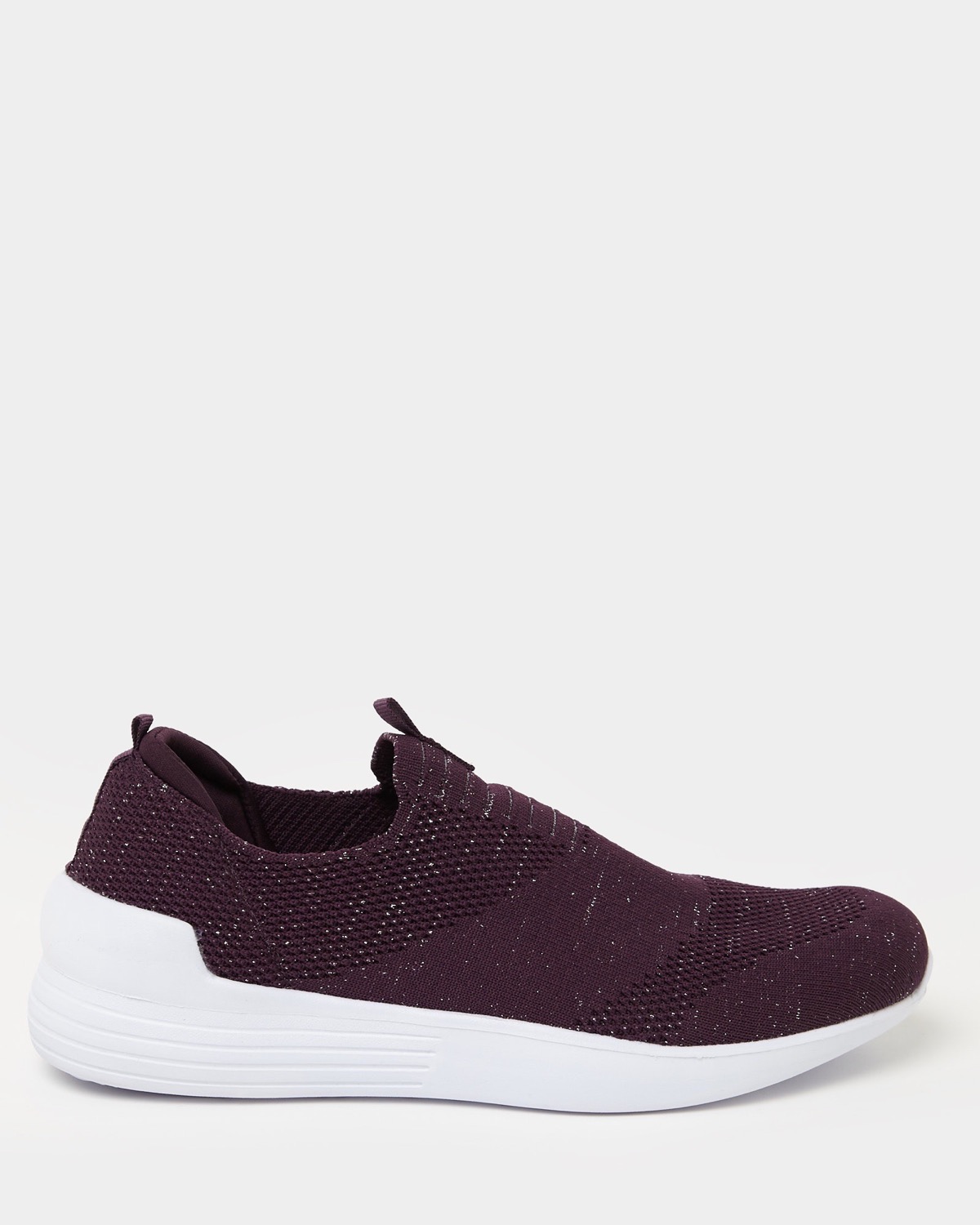 Dunnes Stores | Plum Fly Knit Slip On Trainer