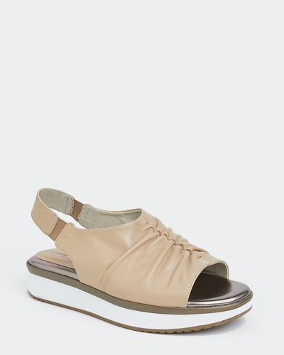 Leather Ruched Sandals