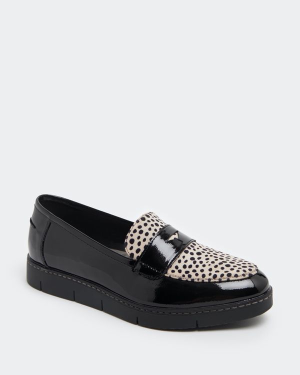 Dunnes Stores | Black-cream Patent Contrast Front Loafer