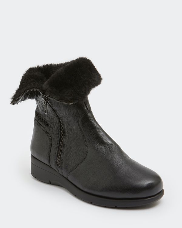 Fur Lined Leather Ankle Boot