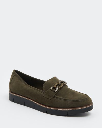 Chain Low Wedge Loafer Shoe