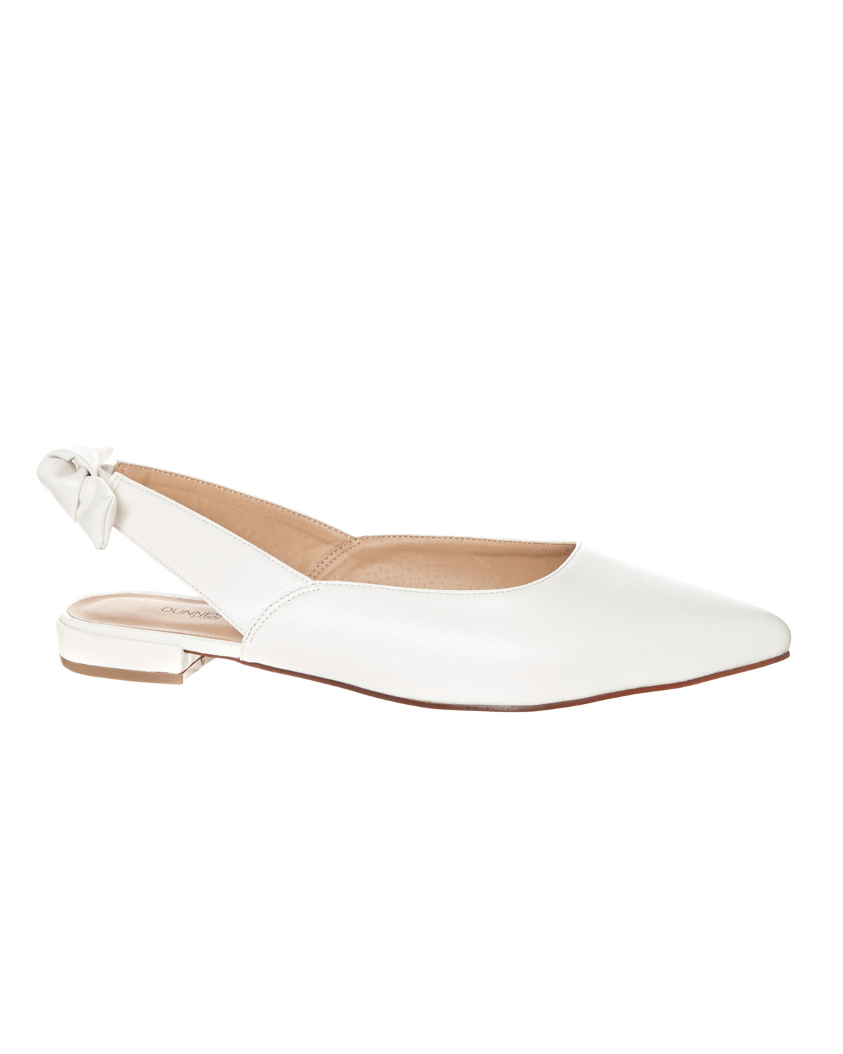 Dunnes Stores | White Bow Slingback Flat Shoe