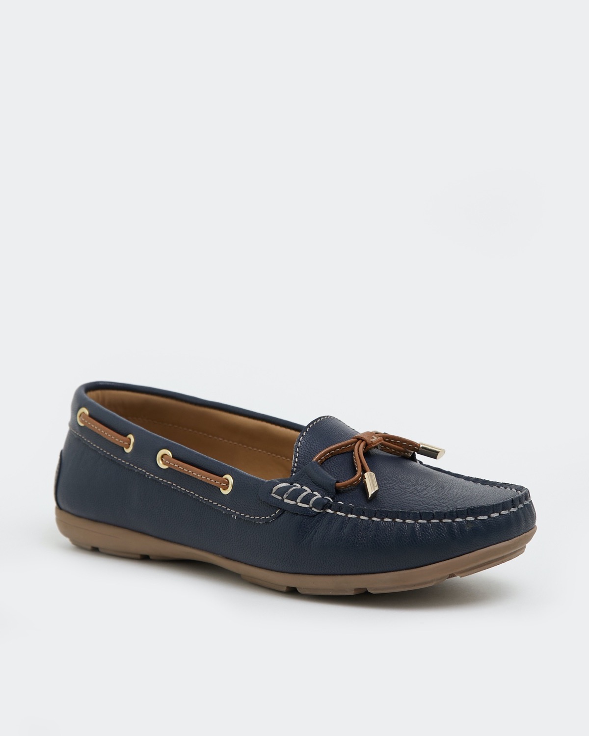 Dunnes Stores  Denim Comfort Bliss Leather Moccasins