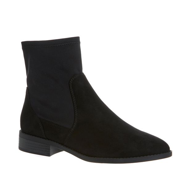 Flat Sock Panel Ankle Boots