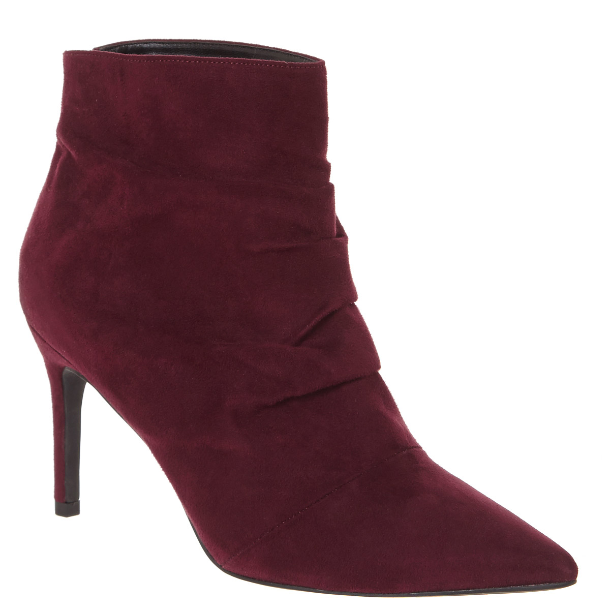 Dunnes Stores | Burgundy Ruched Ankle Boots