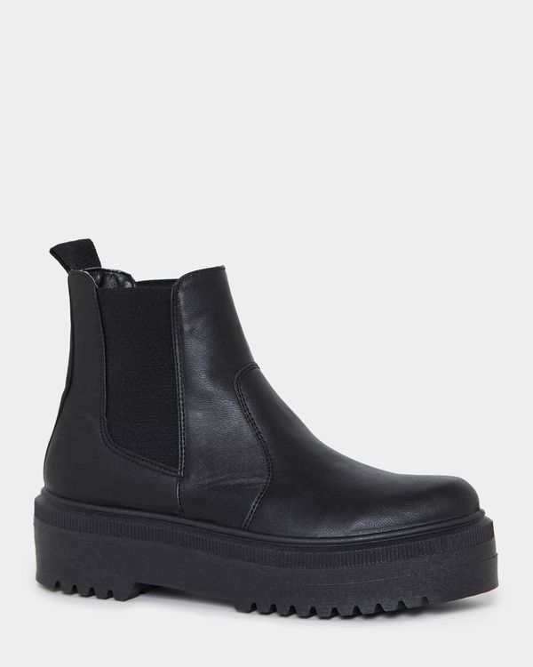 Dunnes Stores | Black Platform Chelsea Ankle Boots