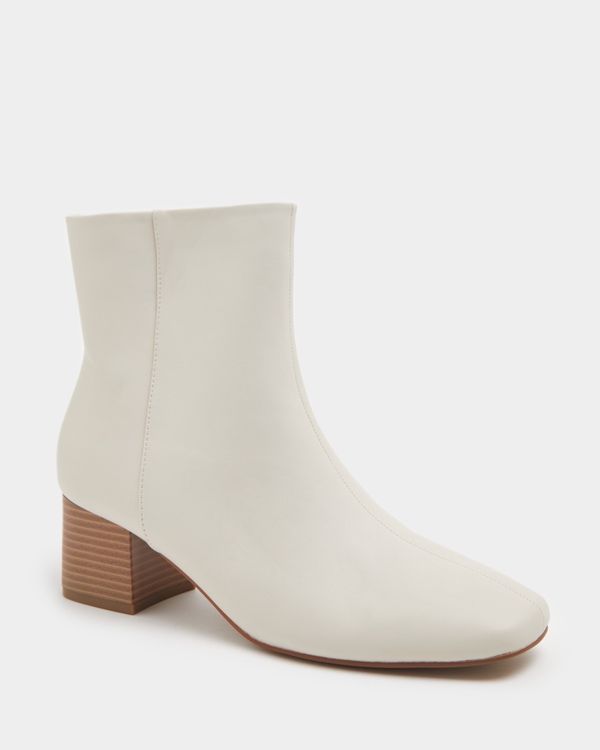 Dunnes Stores | Ivory Square Toe Low Heel Ankle Boot