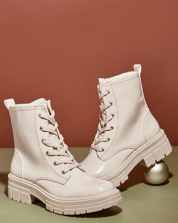 Patent Lace Chunky Sole Boot