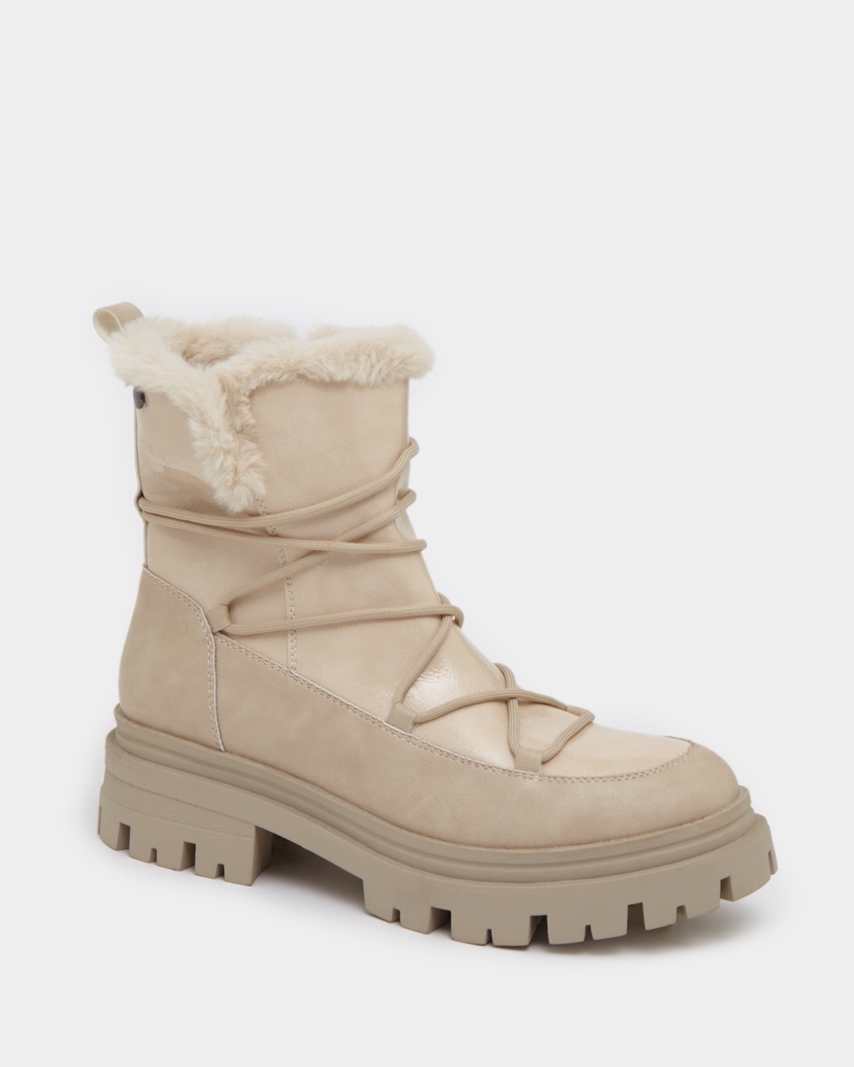 Dunnes Stores | Ivory Chunky Lace Front Cosy Boots