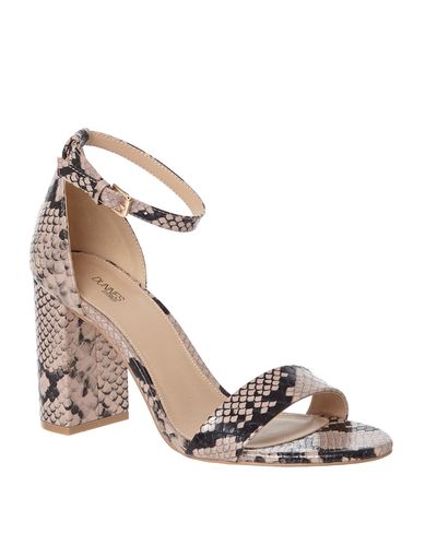Dunnes Stores | Pink Snake Block Heel Sandal