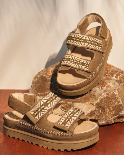 Leather Web Strap Sandals
