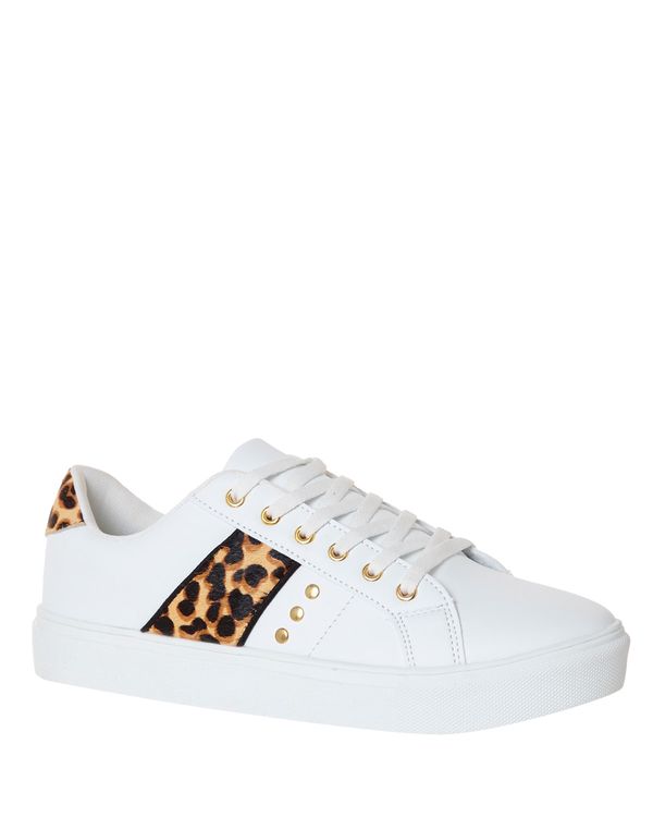 Leopard Stud Lace Up Shoes