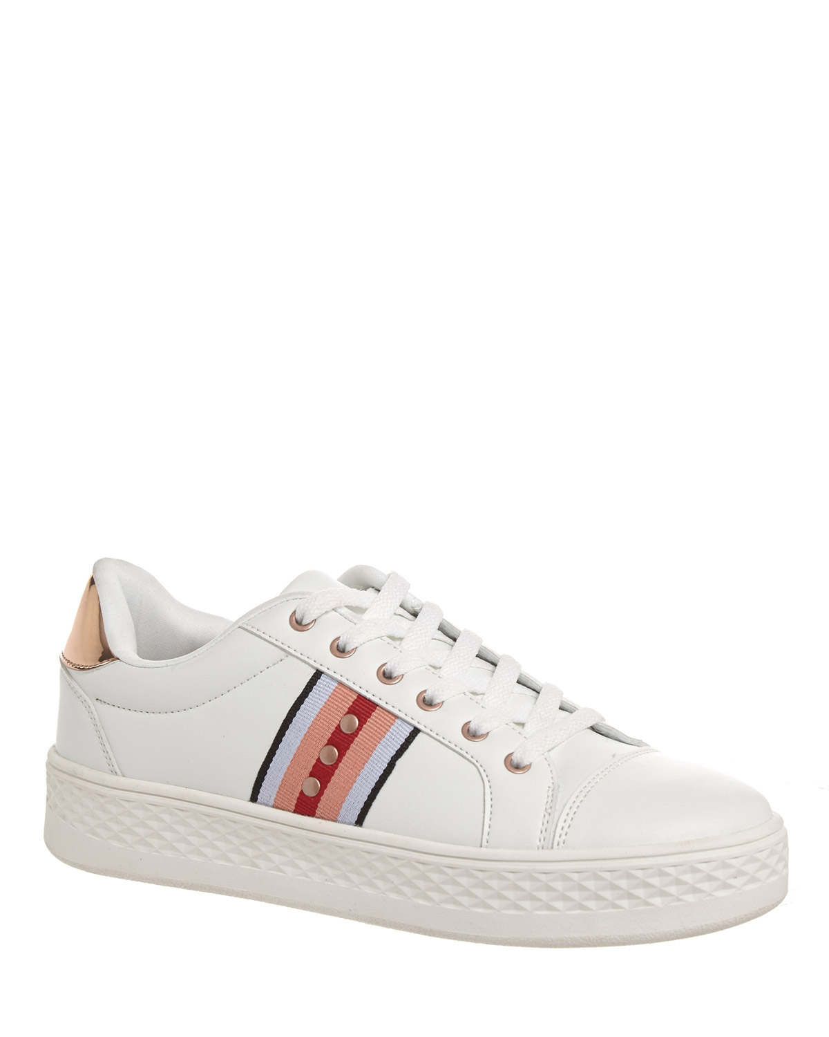 Dunnes Stores | Blush Webbing Lace Up Casual Shoe