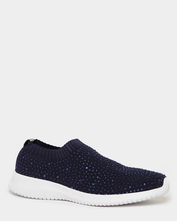 Beaded Knit Slip-On Shoes