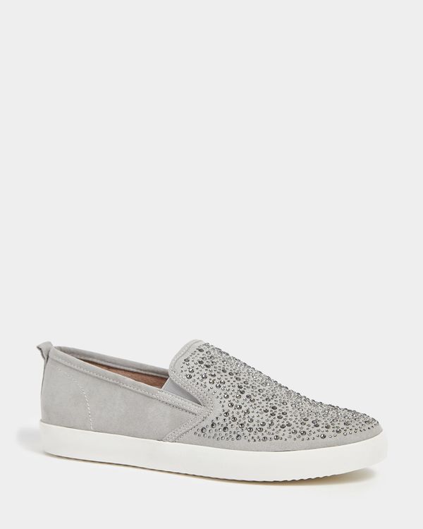 Dunnes Stores | Grey Jewel Slip-On Shoes