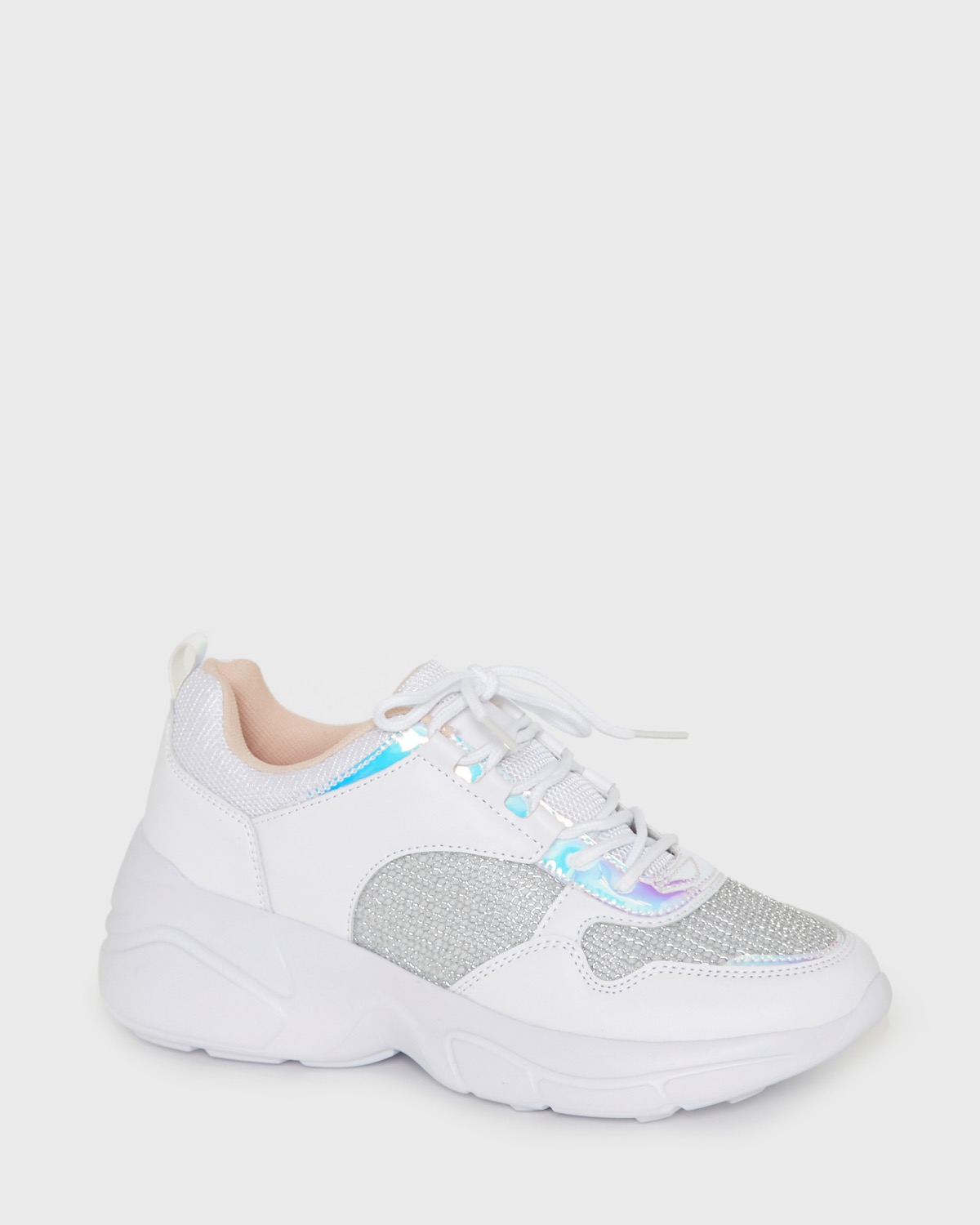 white holographic trainers