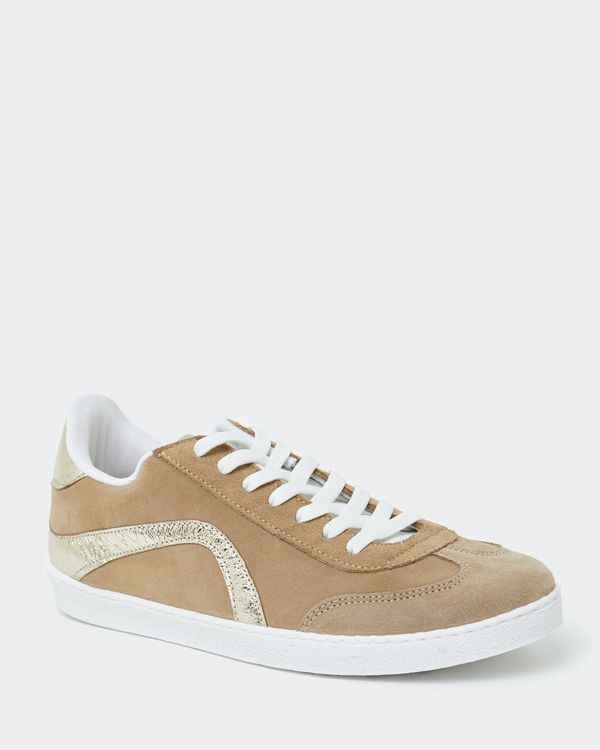 Leather Suede Lace Up Trainer
