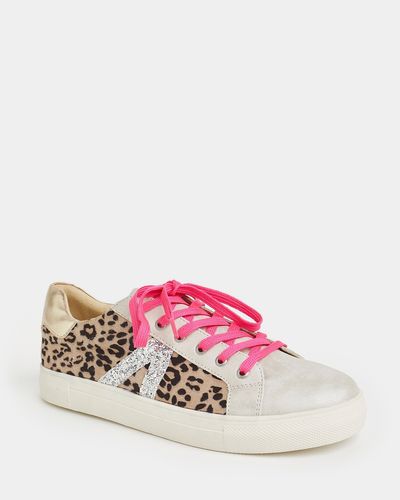 Leopard Glitter Lace Up Shoes