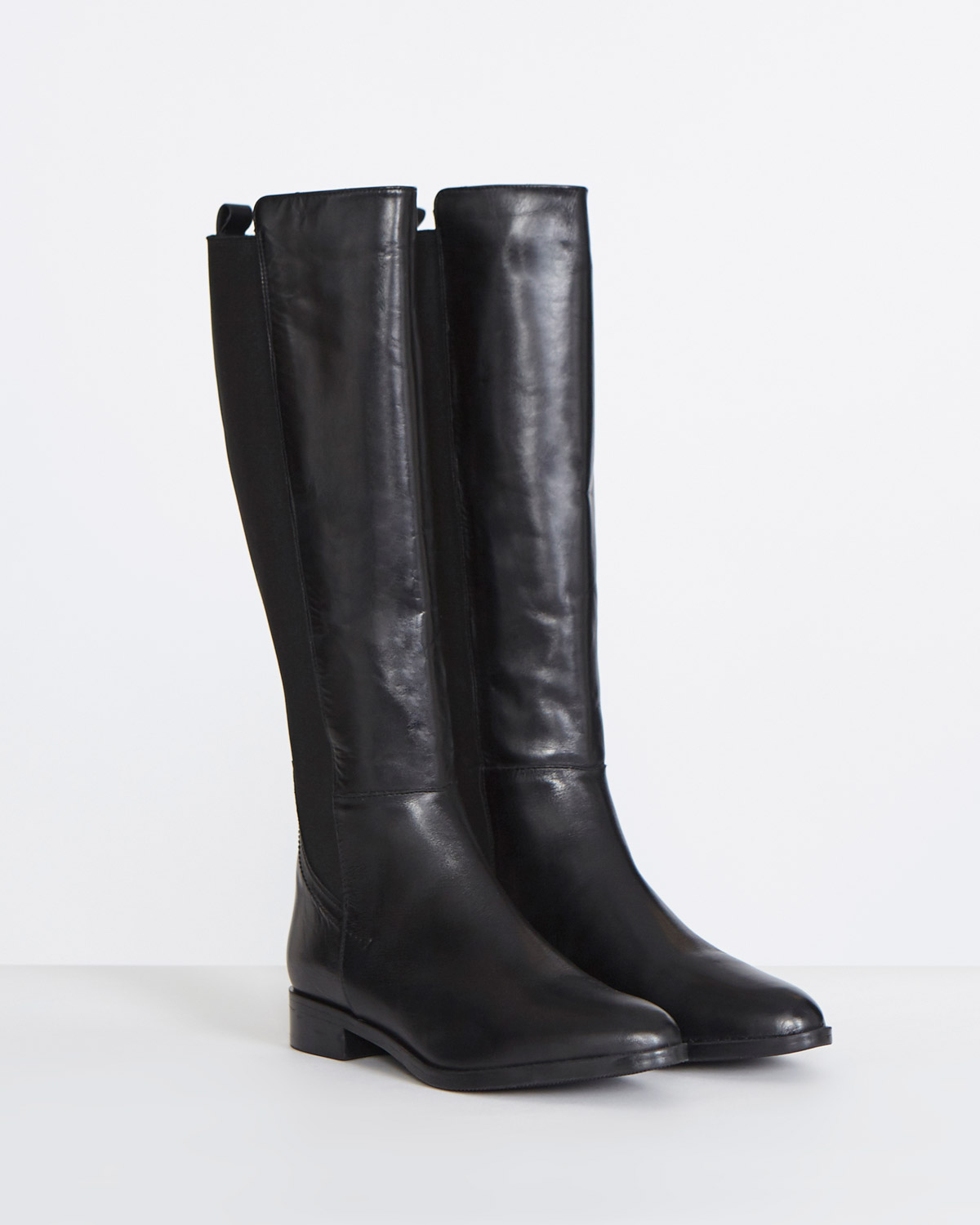 Black Gallery Leather Knee Boots