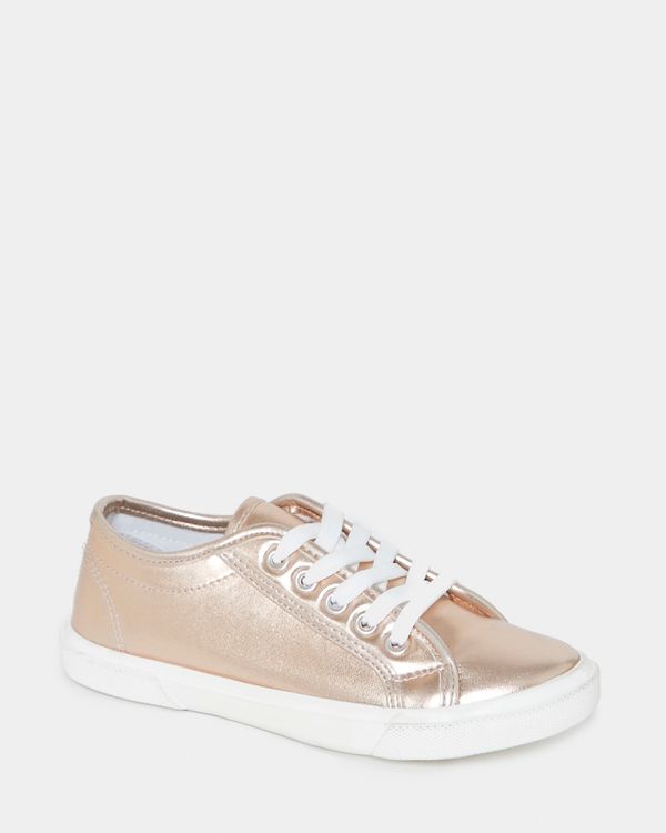 Rose Gold Metallic Lace Up Shoes