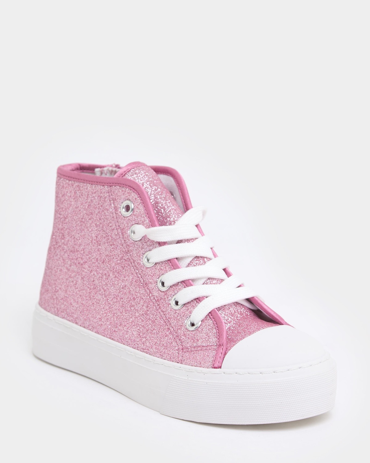 Dunnes Stores  Silver Glitter High Top Trainers (4 Infant-10)
