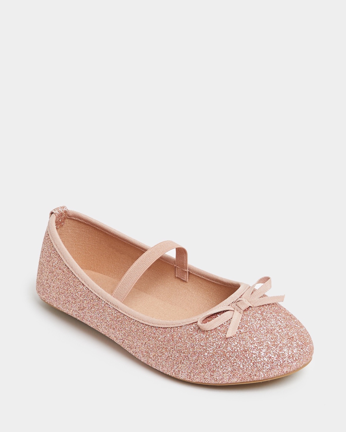 Dunnes Stores | Rose-gold Younger Girls Bow Ballerina Shoe (Size 6-3)