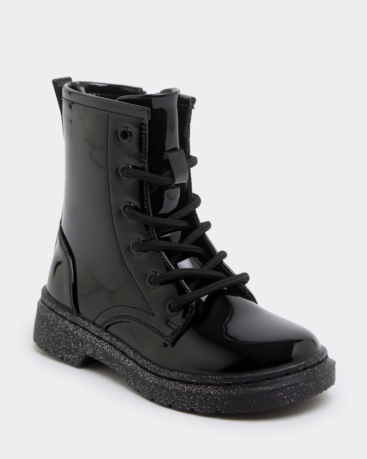 Dunnes Stores | Black Young Girls Lace Boot (Size 9-5)