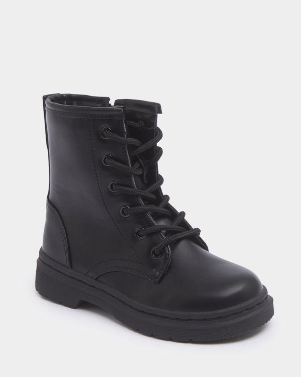 Dunnes Stores | Black-two Young Girls Lace Boot (Size 9-5)