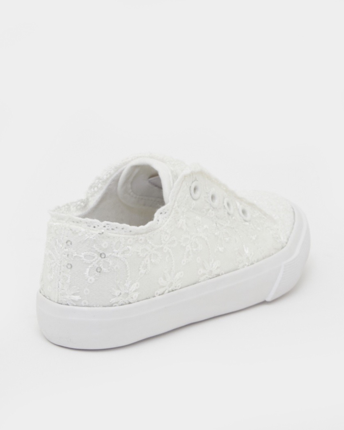 Dunnes Stores  White Occasion Canvas Lace-Up Shoes (Size 8-3)