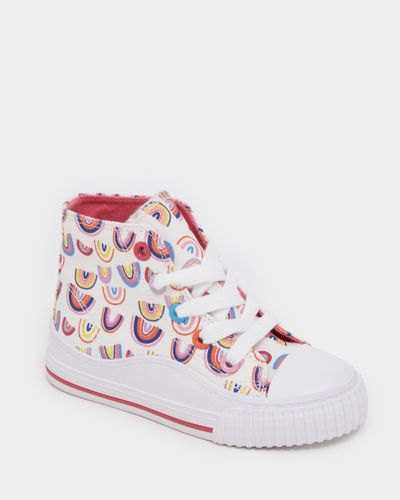 Dunnes Stores | Print Rainbow High Top Canvas Trainers