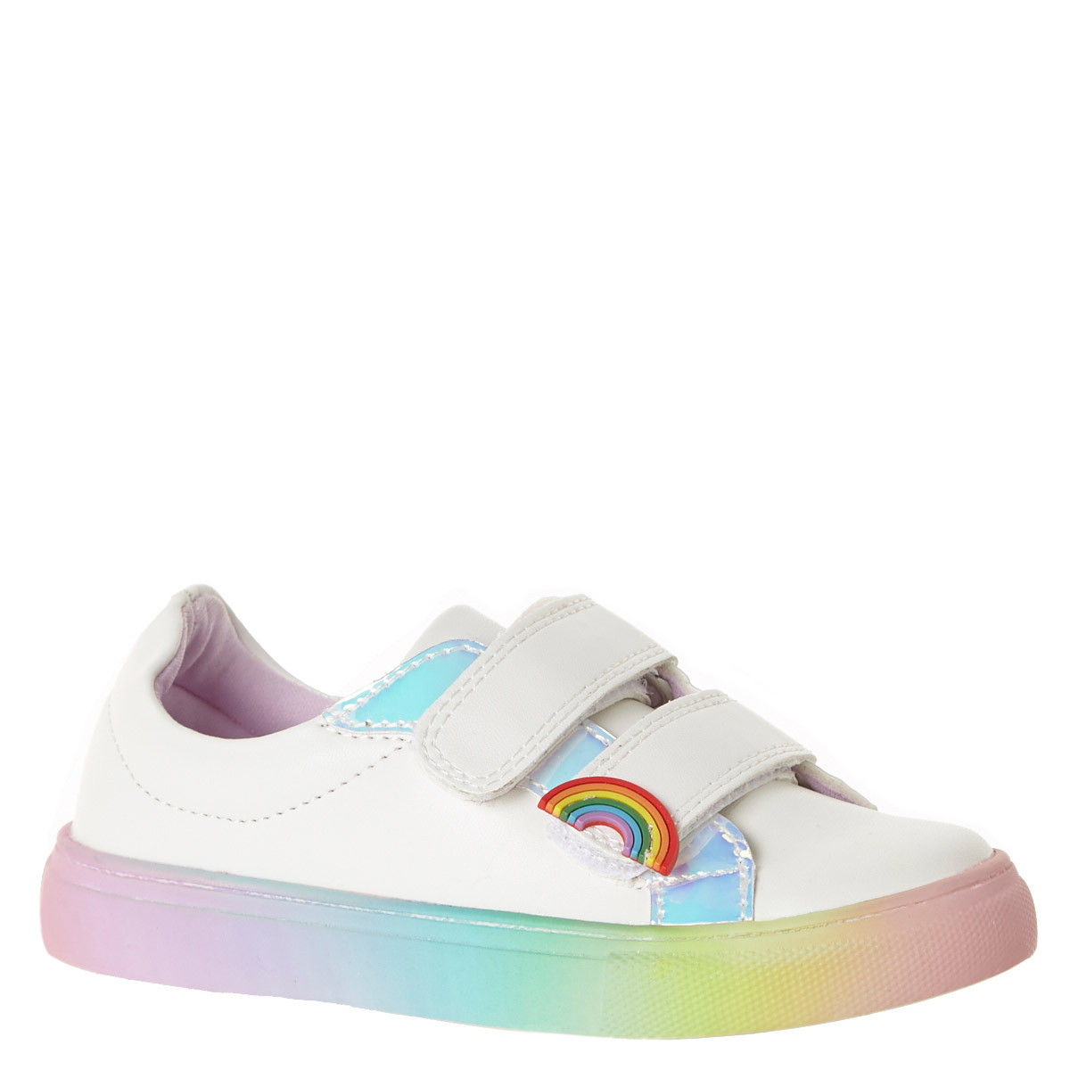 White Baby Girls Rainbow Shoes
