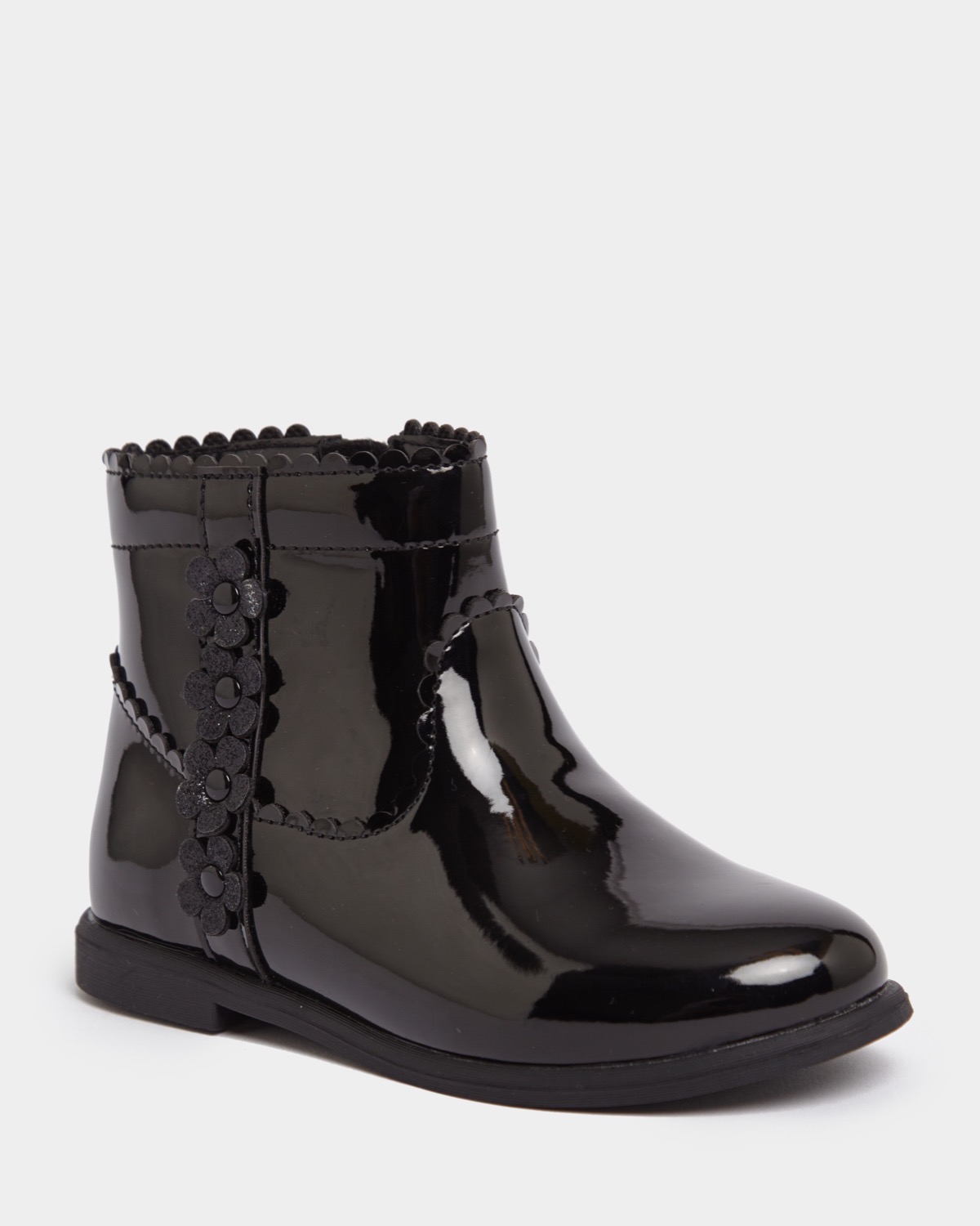 baby girl black patent boots