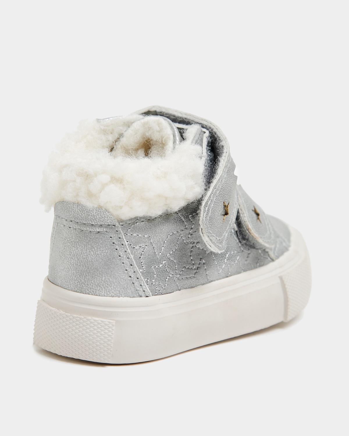 Dunnes Stores  Silver Glitter High Top Trainers (4 Infant-10)